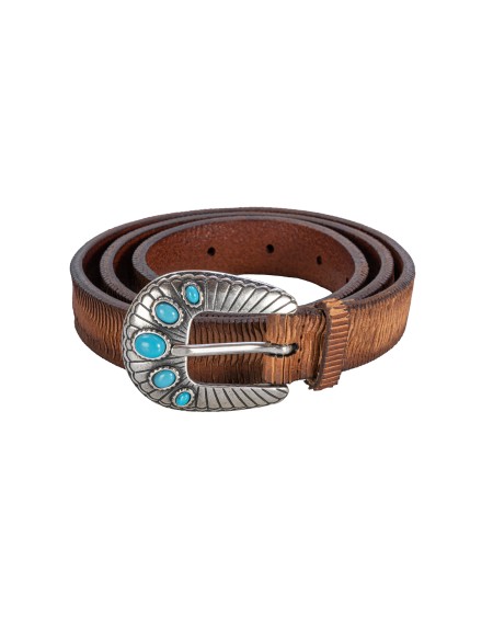 Shop ORCIANI  Belt: Orciani Blade leather belt with turquoise stones.
Height 2.5.
Silver finishes.
Composition: 100% cow leather.
Made in Italy.. D10255 BLA -CUOIO